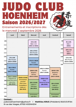 Image de l'actu 'Planning saison 2026/2027'